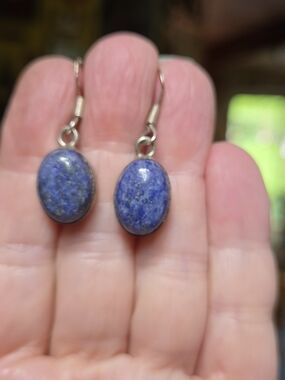 Lapis Lazul 16k Natural Sterling Earrings